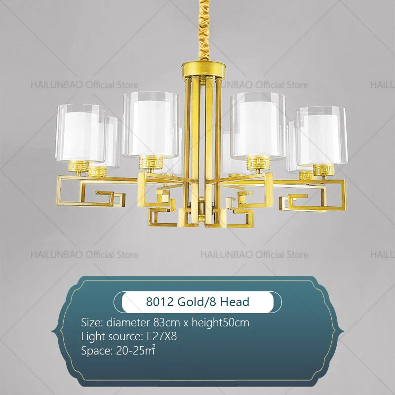 DecorBites™ Chinese Style Luxury Living Room Chandelier for Elegant Homes