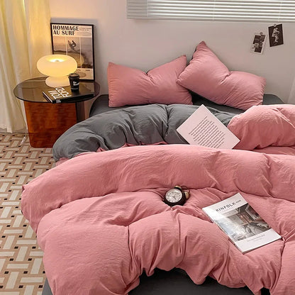 DecorBites™ Cotton Bedding Set: Soft Duvet Sheets, Pillowcases, Comforter Set - All Seasons Comfort