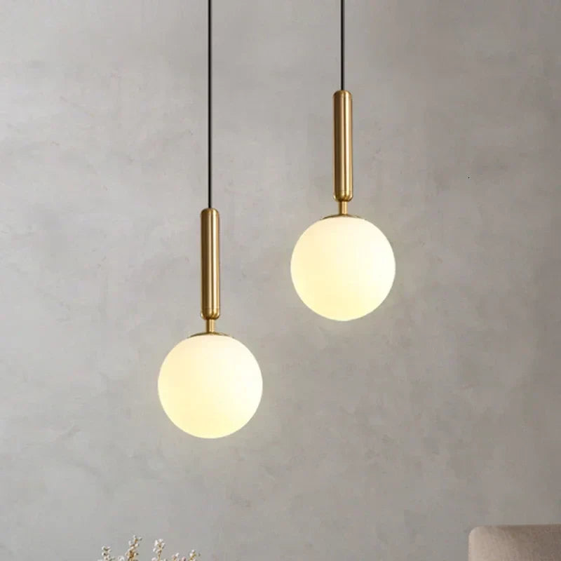 DecorBites™ Gold Glass Ball Pendant Lamp for Luxurious Dining Room & Bedroom Decor