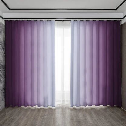 Decobites Purple Background Rod Pocket Curtains for Kitchen, Living Room, Balcony