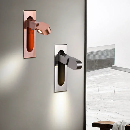 DecorBites™ LED Wall Lamp: Adjustable Angle, Bedroom Reading Light, Recessed Design
