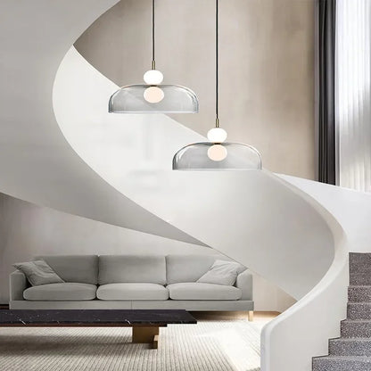 DecorBites™ Double Balls Glass Chandelier Pendant Light for Kitchen Dining Room