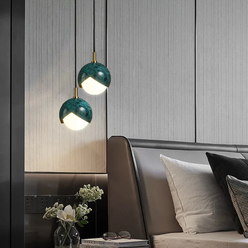 ثريا نحاسية زرقاء من DecorBites™ لجزيرة المطبخ والمطعم