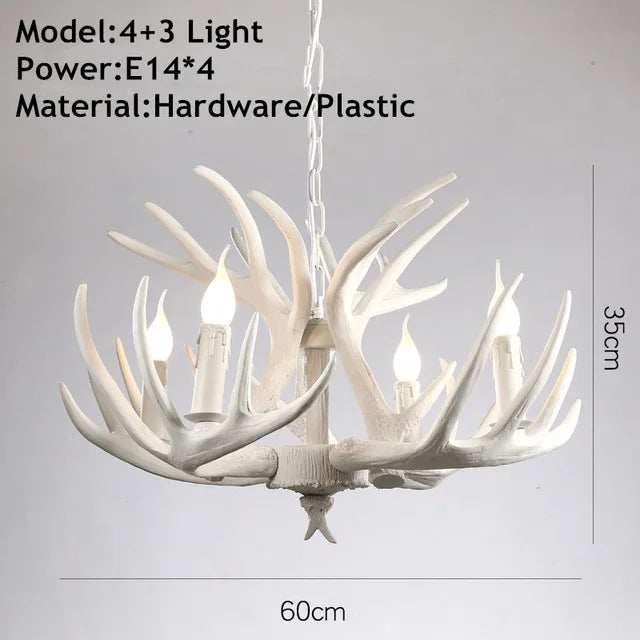 DecorBites™ Antler Pendant Chandelier for Home Decor and Lighting, Industrial Style Deer Horn Fixture