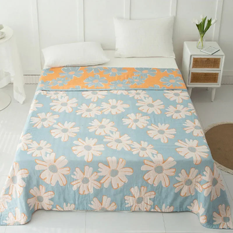 DecorBites™ Double Cotton Blanket: Soft & Breathable Bed Cover