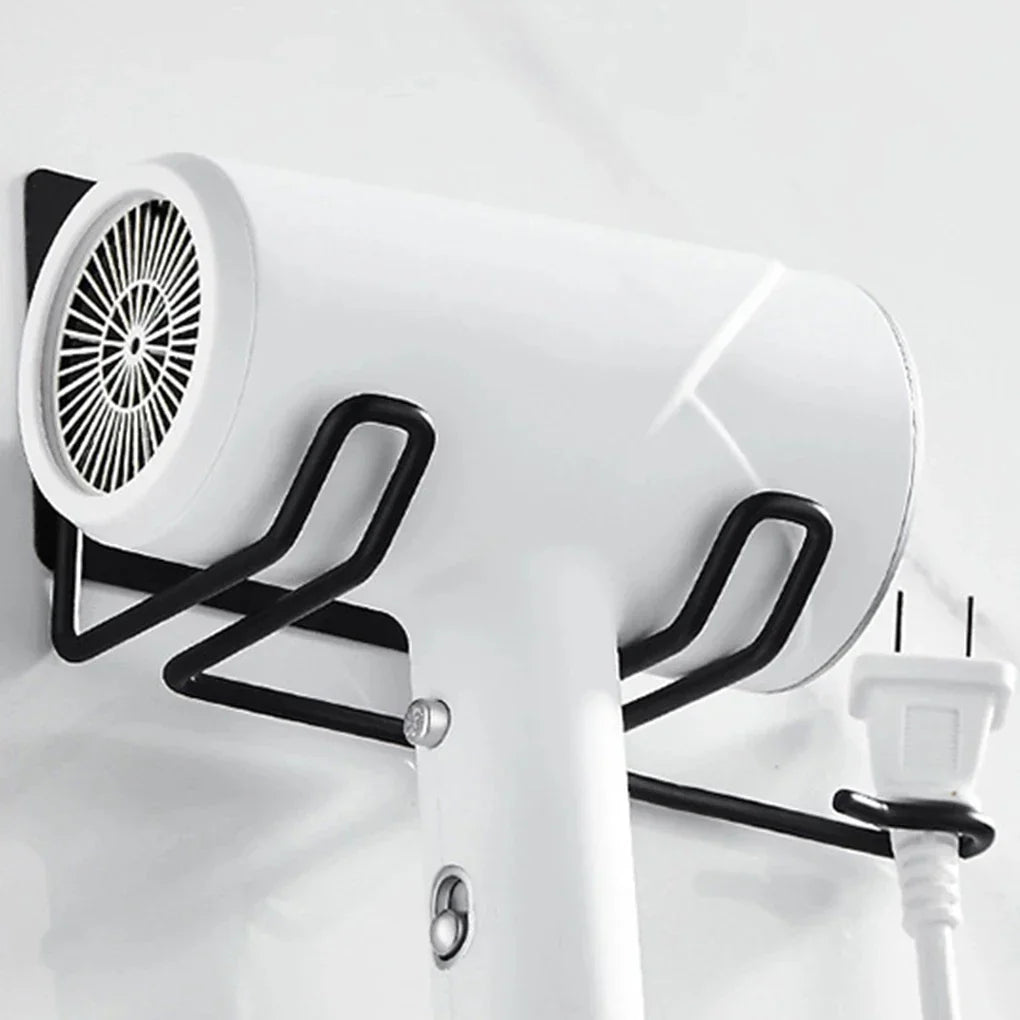 DecorBites™ Hair Care Organizer: Wall-Mounted Storage Shelf for Hair Dryer & Straightener