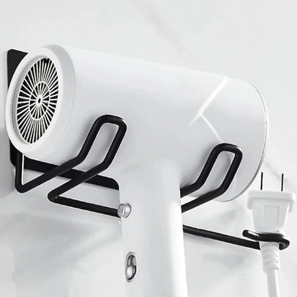 DecorBites™ Hair Care Organizer: Wall-Mounted Storage Shelf for Hair Dryer & Straightener