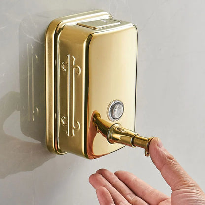 Dispensador de jabón de ducha de pared DecorBites™ de acero inoxidable dorado