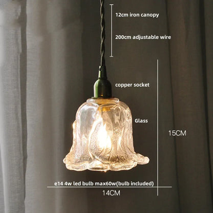 DecorBites™ Amber Copper LED Pendant Light Glass Hang Lamp for Reading Aisle Café Home
