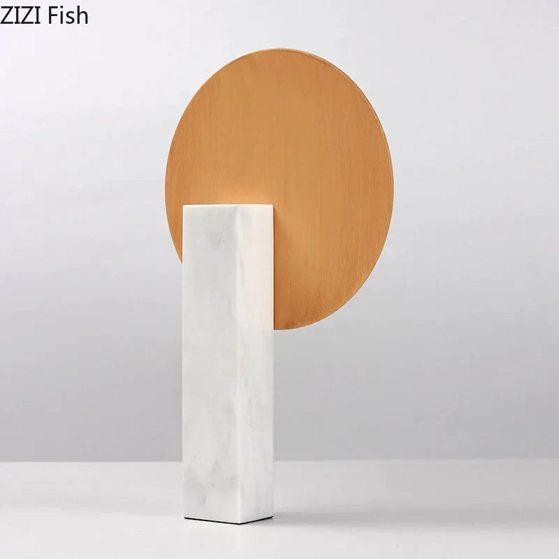 ديكورات مكتب DecorBites™‎ على شكل طاحونة هوائية هندسية تجريدية مصنوعة من الرخام بقاعدة أنيقة