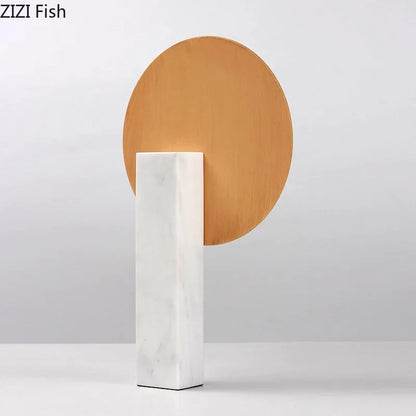 ديكورات مكتب DecorBites™‎ على شكل طاحونة هوائية هندسية تجريدية مصنوعة من الرخام بقاعدة أنيقة