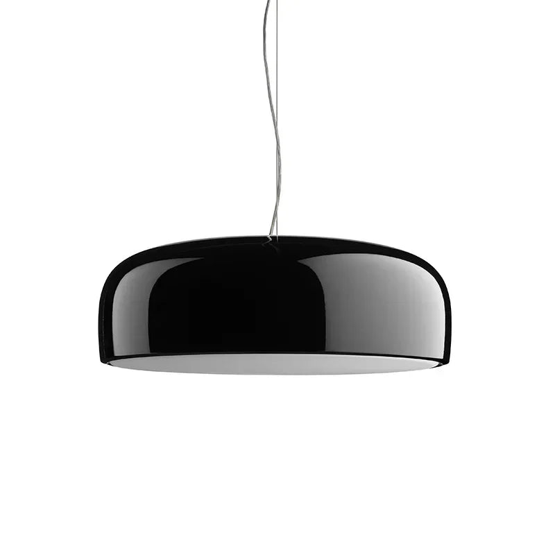 DecorBites™ Glossy Black Round Pendant Light for Dining Room, Modern Nordic Hanging Lamp