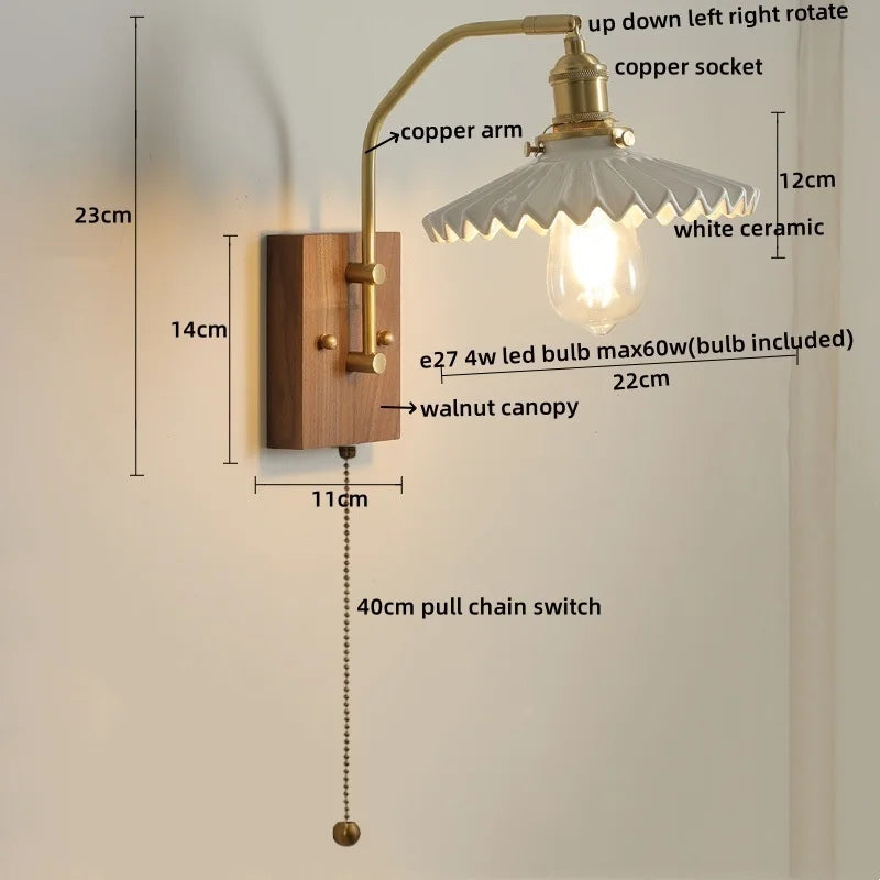 DecorBites™ Glass Copper LED Wall Lamp Modern Stair Light Fixtures applique murale