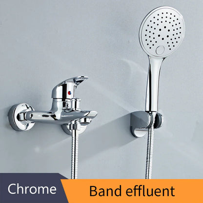 DecorBites™ Black Brass Single Handle Shower Faucet Set with Hand Shower Head