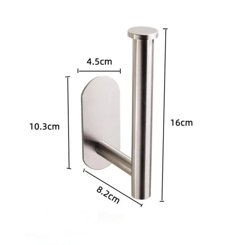 DecorBites™ Brushed Gold Stainless Steel Toilet Paper Holder Kitchen Bathroom Tissue Rack Stand