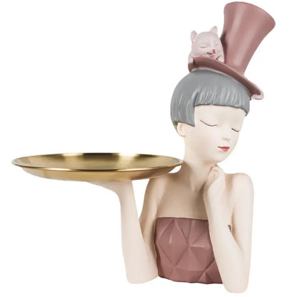 DecorBites™ Elegant Woman Bust Sculpture Tray | Modern Home Decor Living Room Decorations