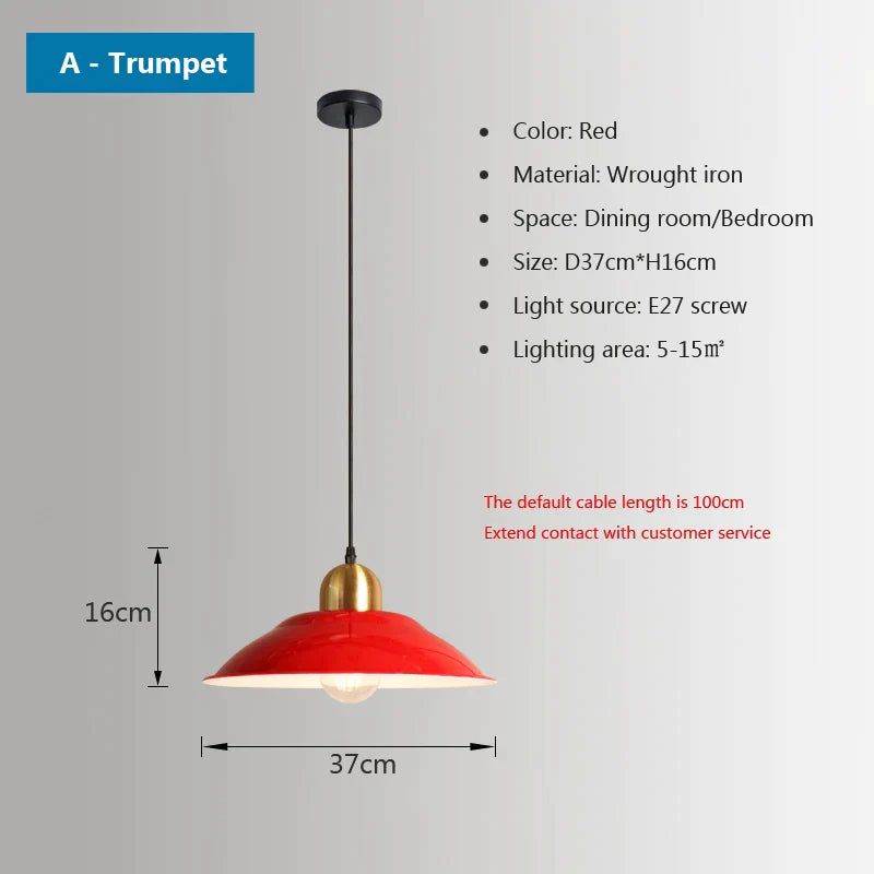 DecorBites™ Iron Industrial Chandeliers, Nordic Pendant Light for Home, Retro Loft Hanging Lamps