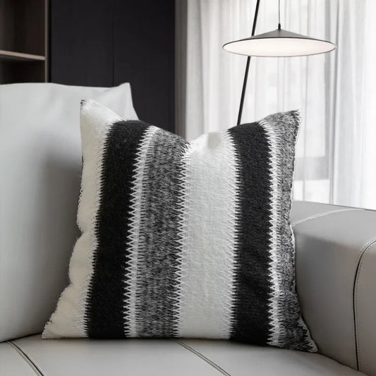 DecorBites™ Knitted Crochet Cushion Cover Black Gray White Nordic Simple Luxury Pillowcase