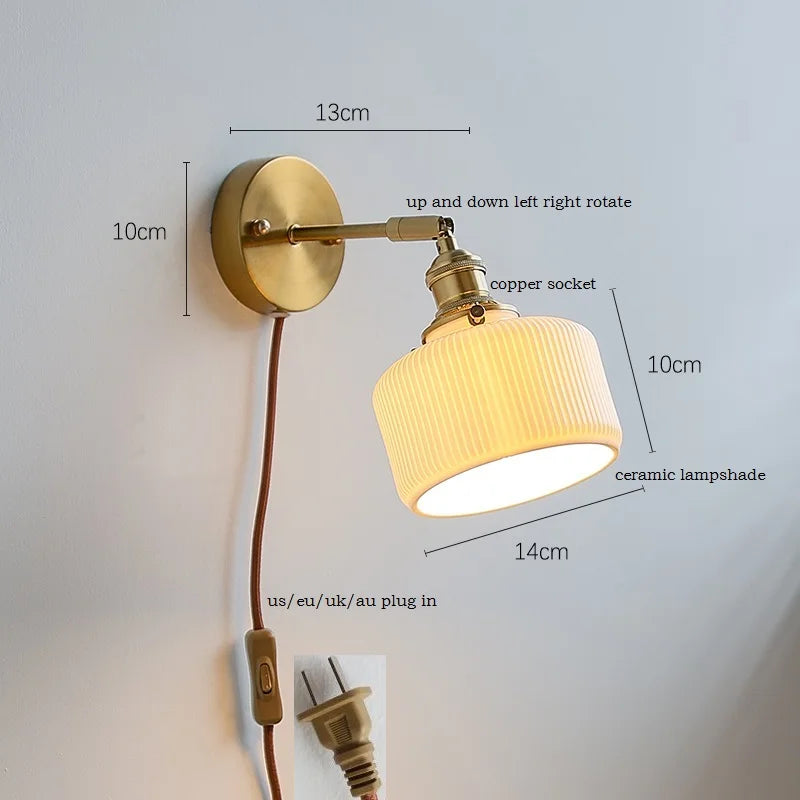 DecorBites™ Ceramic LED Wall Sconce Lamp for Bathroom Bedroom Living Room Mirror Lighting