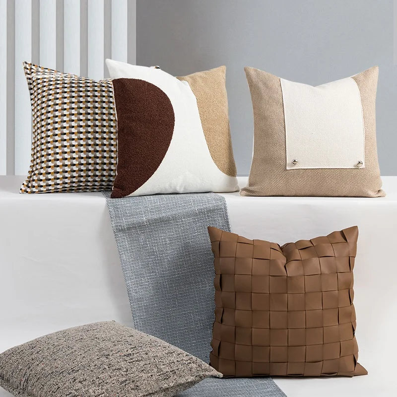 Suede Geometric Cushion Cover