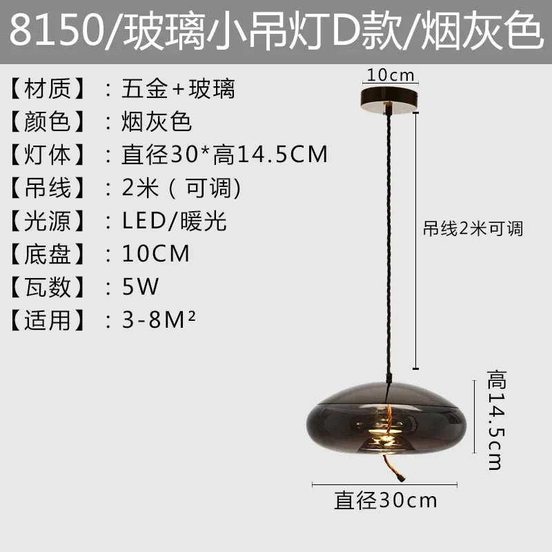 DecorBites™ BROKIS Knot Glass Pendant Chandelier Luminaria Deco Bedside Lamp