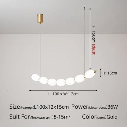 ثريا DecorBites™ Bead Nordic Chandelier: مصباح معلق أنيق لغرفة الطعام، يُناسب طاولة البار، ويُضفي أجواءً مميزة