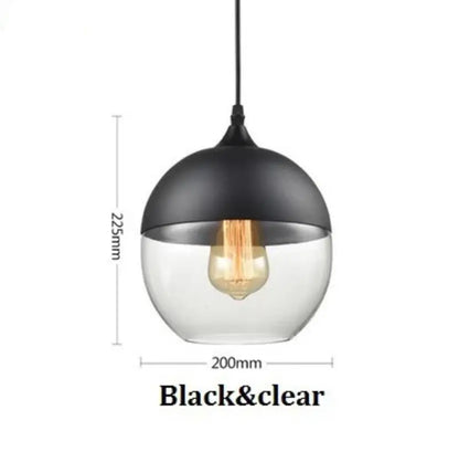 DecorBites™ Black Glass Pendant Light Fixture for Modern Indoor Decor & Dining Room