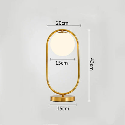 DecorBites™ Brass Glass LED Table Lamp | Modern Bedside Reading Desk Light