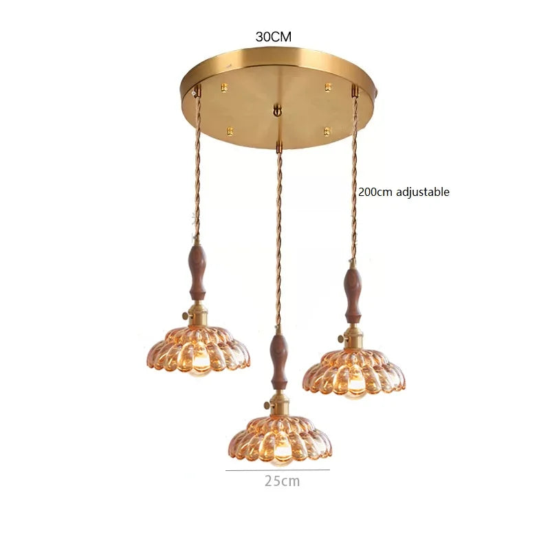 DecorBites™ Japanese Vintage Glass LED Pendant Lamp for Home Decor