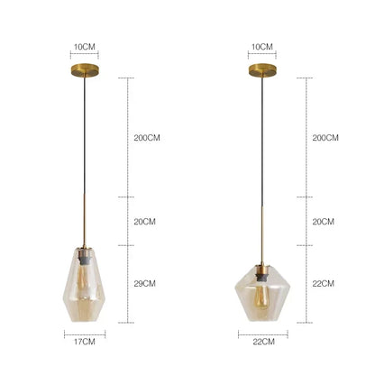 DecorBites™ Glass Chandelier Lighting for Home Dining Room Kitchen Decor Pendant Lights