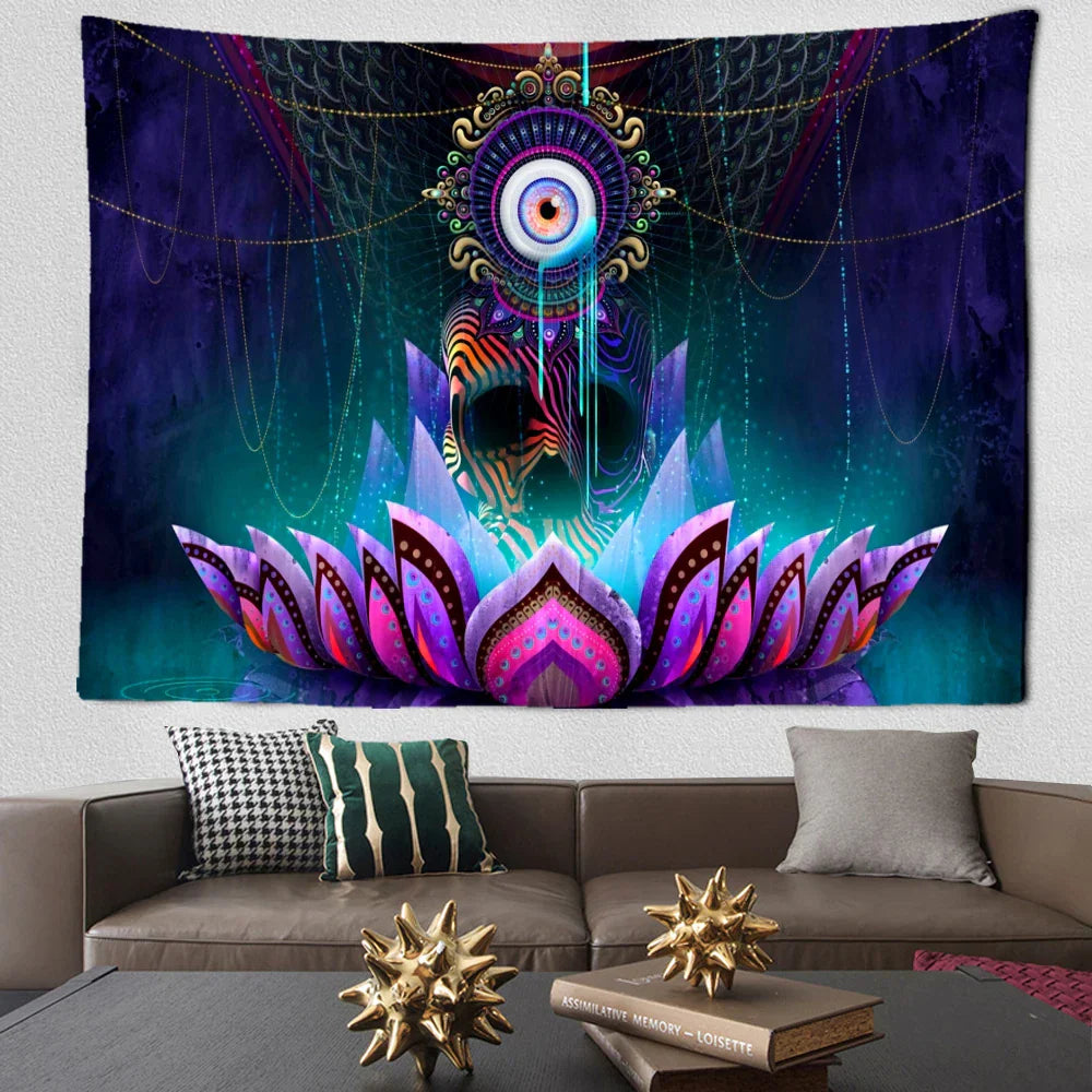 Decobites Seven Chakra Meditator Tapestry Wall Hanging for Boho Decor