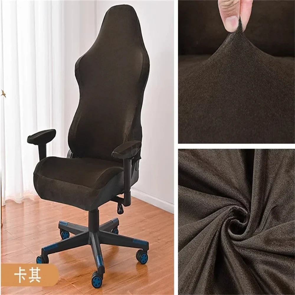 Decobites Velvet High Back Chair Cover: Stylish, Elastic, and Comfortable Seat Case