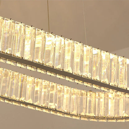 DecorBites™ Crystal Oval LED Chandelier: Luxury Lighting Fixture for Living Room - Modern Design