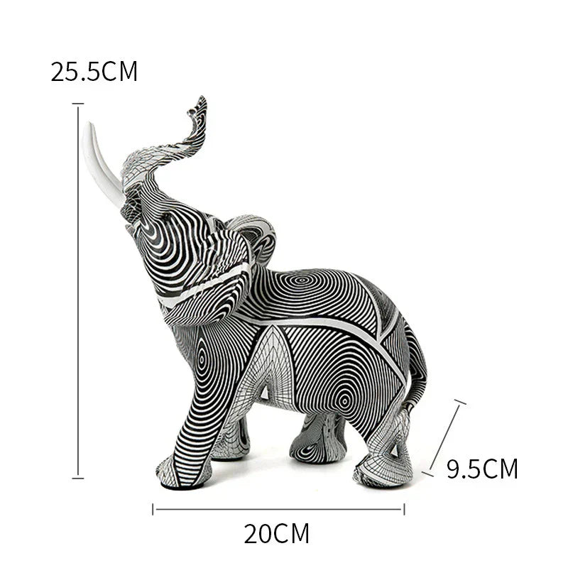 DecorBites™ Elephant Sculpture: Nordic Painting Graffiti Resin Art Figurine & Home Decor Craft