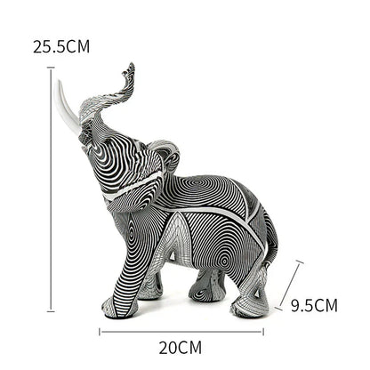 DecorBites™ Elephant Sculpture: Nordic Painting Graffiti Resin Art Figurine & Home Decor Craft