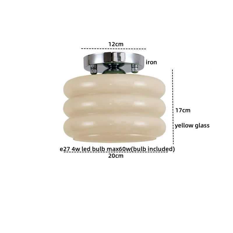 Lámpara de techo LED DecorBites™ de hierro y cristal color crema - Luminarias modernas para interiores