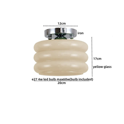 Lámpara de techo LED DecorBites™ de hierro y cristal color crema - Luminarias modernas para interiores
