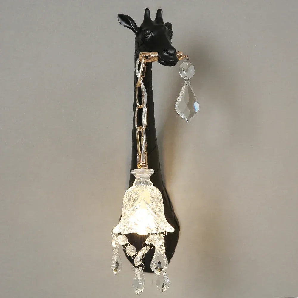 مصباح حائطي من الراتنج على شكل زرافة من DecorBites™، مناسب لديكور غرفة النوم وغرفة المعيشة