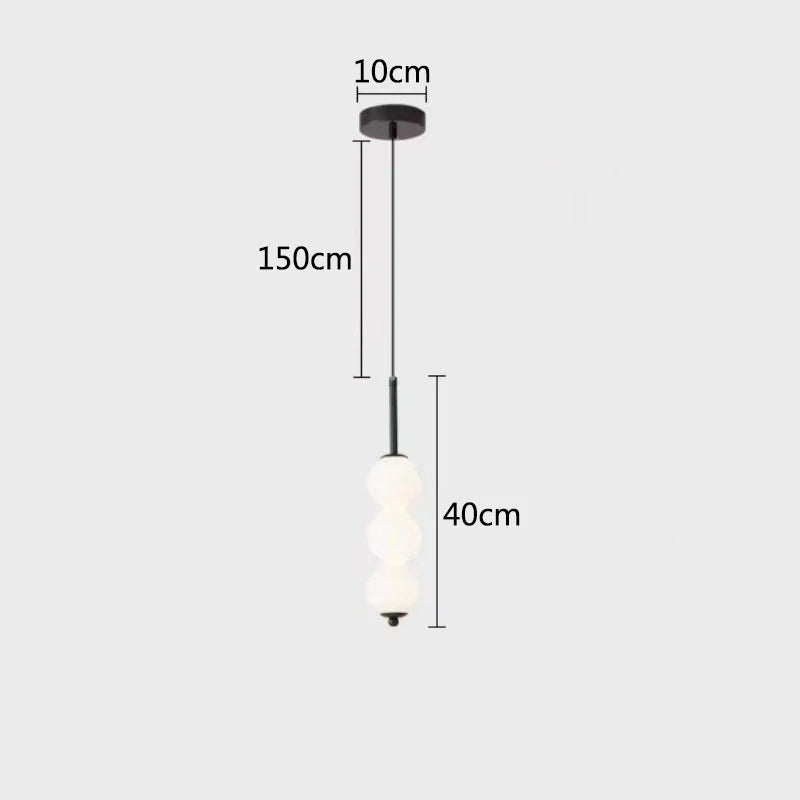 Lámpara colgante DecorBites™ LED de cristal blanco perlado para decoración de cocina o bar - Lámpara colgante de burbujas