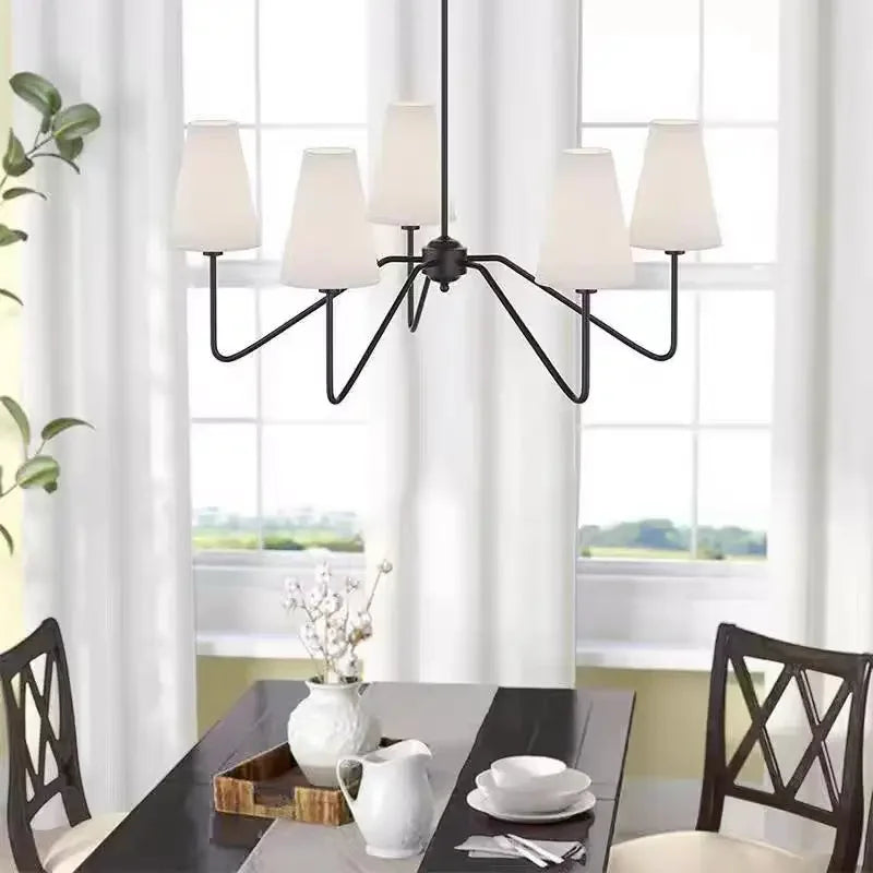 Vintage Cloth Pendant Light With Iron Finish