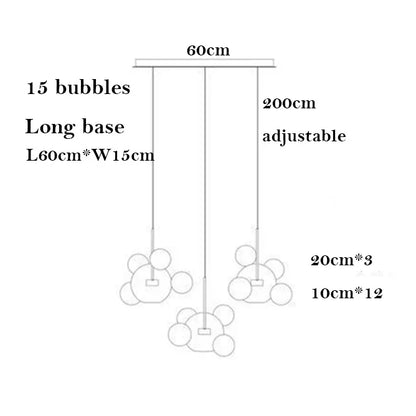 DecorBites™ Bubble Ball Pendant Light: Golden Iron Glass Lamp for Kitchen Island, LED Fixtures