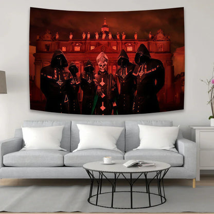 Decobites Metal Ghosts Band Tapestry Flag - Boho Hippie Wall Hanging for Home Decor