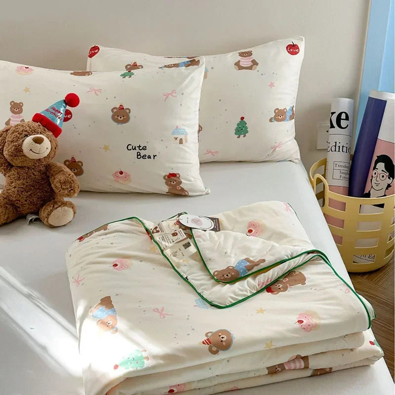 DecorBites™ Children Cartoon Summer Cooling Quilt - Double Bed Breathable Thin Blanket Duvet
