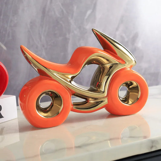 DecorBites™ Ceramic Motorcycle Light Decoration for Living Room, Porch, Dining Side