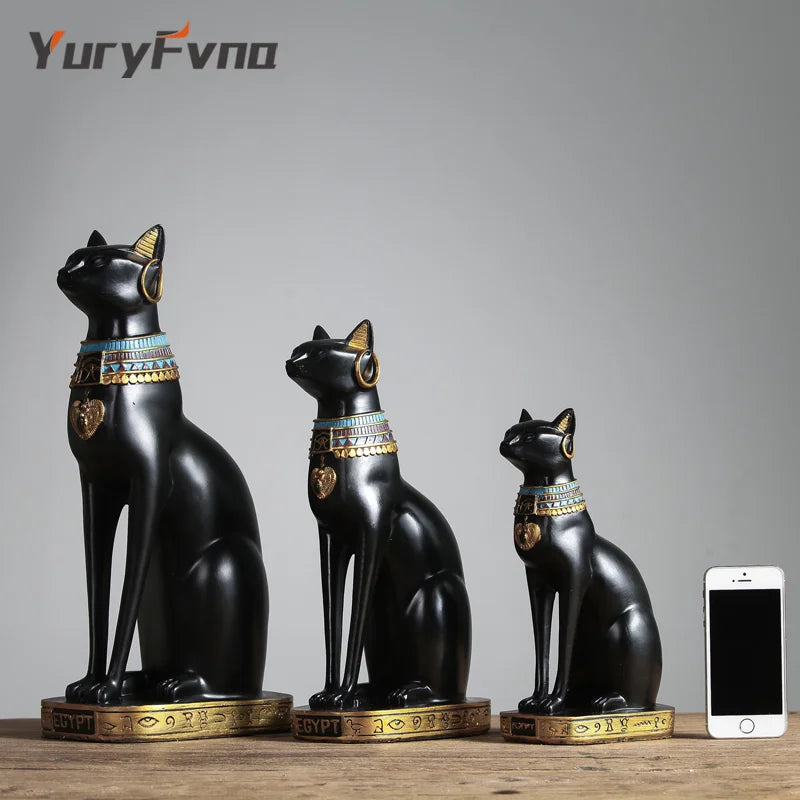 DecorBites™ Bastet Cat Goddess Statue Figurine for Home Office Decoration Gift