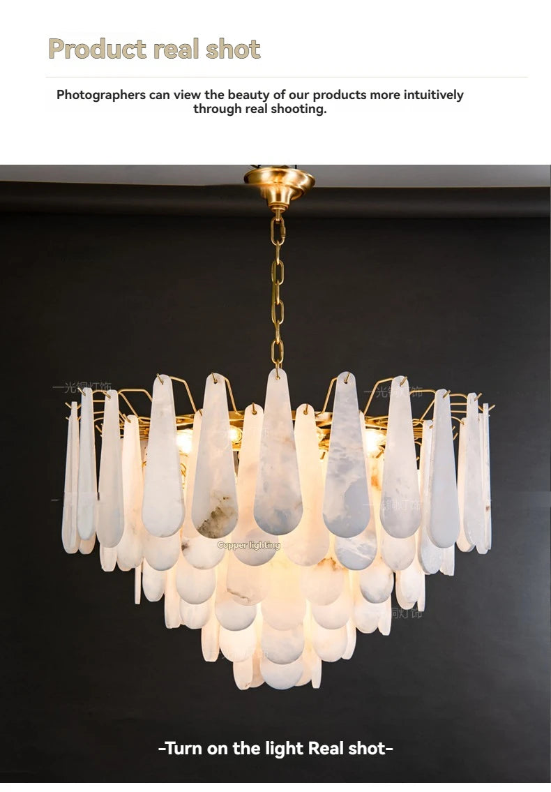 Copper Marble Pendant Light With E14 LED Bulb