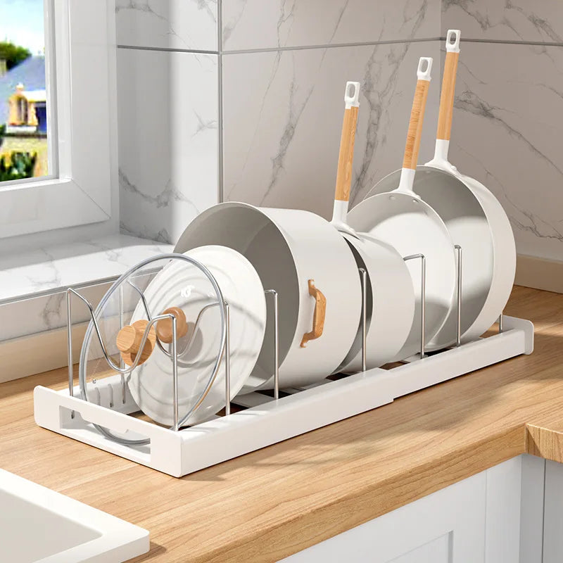 Organizador de Cocina Decorbites™: Estante de Almacenamiento Expandible para Gabinetes con Cajón y Ranura para Tabla de Cortar