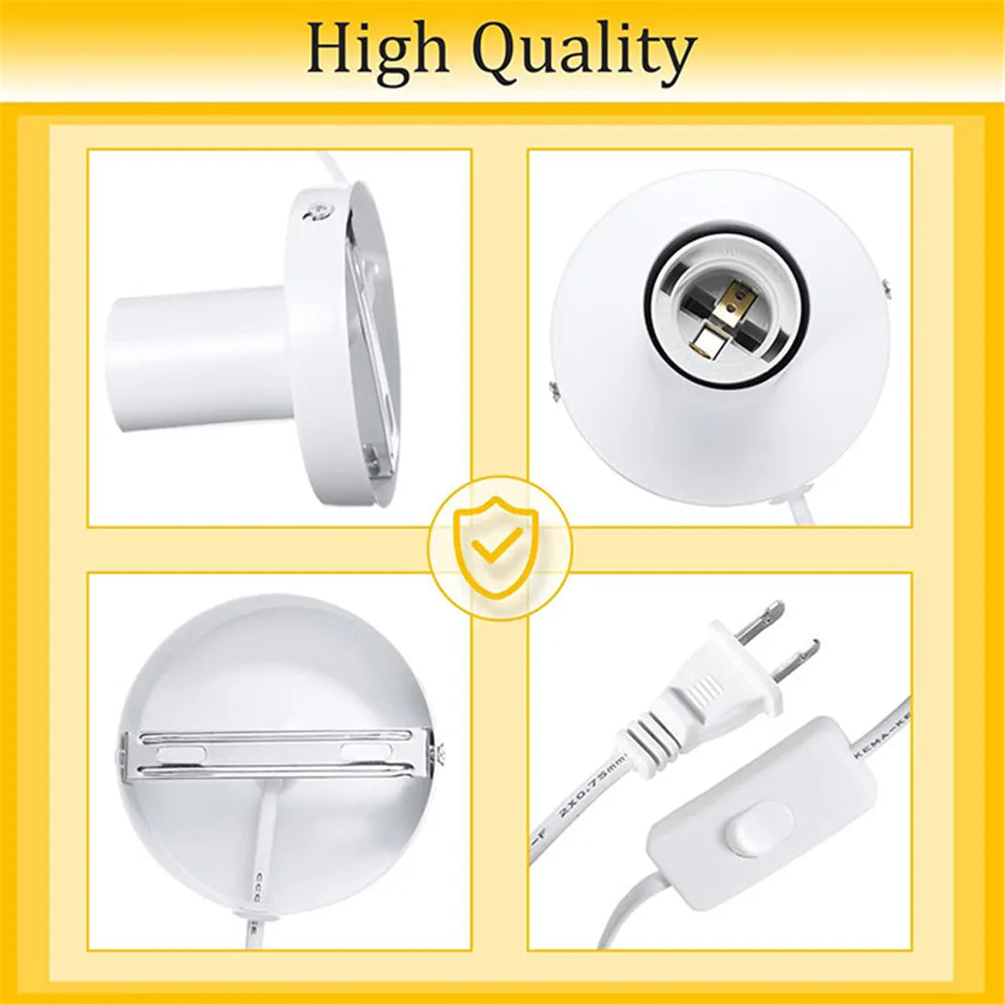 DecorBites™ Industrial White Table Lamp Base with Small Polished Metal Sockets and E26 Holder