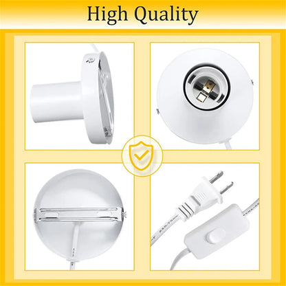 DecorBites™ Industrial White Table Lamp Base with Small Polished Metal Sockets and E26 Holder