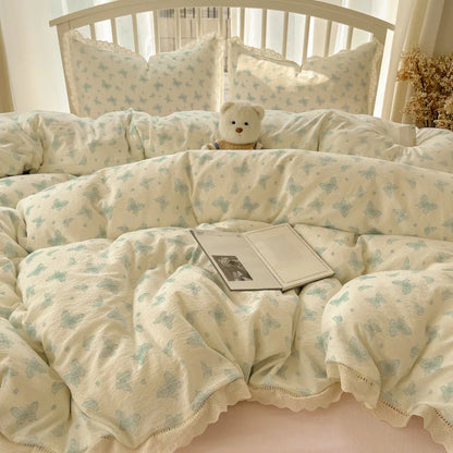 DecorBites™ Lace Romantic Comforter Set - Full Twin Double Size Bed Linens